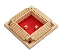 Wooden Flip Number Activity Board for Seniors - Dice & Card Matching, Engages Cognitive Function, Reduces Boredom, Soothes Anxiety, Promotes Relaxation, for 1-4 People, 23x23cm(Rot)