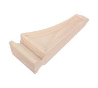 Wooden Floating Wall Shelf Bracket Carved Beige 20x8x5cm | Hidden Metal Hardware, Triangle Support Form, Paintable Unfinished Wood, for Bookcases, Mantels