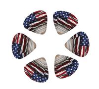 Wooden Floor American Flag Guitar Pick 12 picks Fashion Personalized Bass Pick Durable Electric Guitar Plectrums Instrument Accessories for Ukulele Electric Guitar Bass