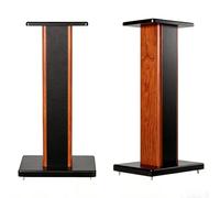 Wooden Floor Speaker Stands Sand Fillable HI FI Surround Sound Stands Minimalist Design Versatile Brown Bookhelf Speakers 60cm/23.6inches Height Sturdy Support