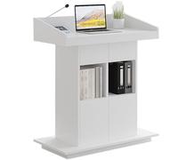 Wooden Floor Standing Podium Lectern - Adjustable Height Desk with Reading Platform for Church, Conference, Office, School, Home & Restaurant Meetings (C 100cm)