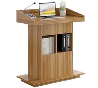 Wooden Floor Standing Podium Lectern, Adjustable Reading Desk for Church, Conference, Office, School, Home, Restaurant & Meetings - Professional Presentation Stand (B 100cm)