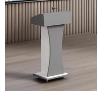 Wooden Floor Standing PodiumMobile Lectern for Teachers Conference Presentations Wedding Speeches Church Pulpit Meeting Rooms Auditoriums Adjustable Height