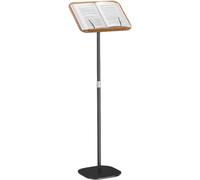 Wooden Floor-Standing Pulpit - Height-Adjustable Lectern with Tilting Tabletop & Edge Stop for Multi-Scene Use