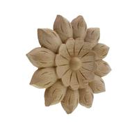 Wooden Flower Carving Decals Solid Decoration Maison Appliques Carved Vintage Home Decor Round Accessories Modern Decals Wood Furniture for Furniture, Cabinet, Wall, and Door(10cmX10cm)
