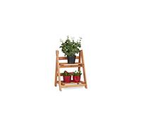 Wooden Flower Display Rack Indoor Flower Stand 2Tier Plant Stairs Foldable HxWxD 51 x 41 x 25 cm Brown