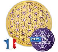 Wooden Flower of Life for Reloading Stones and Pendulums Divinatory & Metatron Cube φ15 cm - 100% Made in France