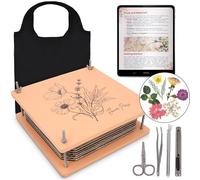 Wooden Flower Press - Durable Bolt Lock Design Flower Pressing Kit w/White Absorbent Sheets, Ebook Guide & More - 10 Pressing Layers Flower Preservation Kit - Ideal Craft Kit for Nature Lovers