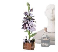 Wooden Flower Puzzle, Kids Flower Building Set, Wooden Puzzle Interlocking Pieces, Creative Educational Toy for Shelf Display, Table Centerpiece, Family Project, or Classroom Activity, Fun Hands On