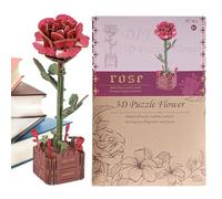 Wooden Flower Puzzle,Layered Dahlia Design Beginner Friendly Model,Flower Building Block Set | for Adults Home Offices Indoor Outdoor Decor Christmas Making Lovers