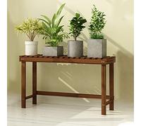 Wooden Flower Stand for Garden MultiTier Plant Shelf (Brown 58x25x45cm) Sturdy Outdoor Display Rack for Flowers Herbs and Succulents SpaceSaving Design