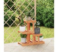 Wooden Flower Stand Light Brown Solid Fir 58x25x51 cm Indoor Plant Rack Retro XL