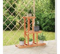 vidaXL Flower Stand – Solid Carbonised Fir Wood, Light Brown, 81 x 25 x 75.5 cm (no wheels)