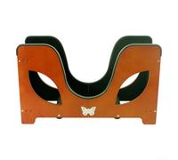 Wooden Foldable Floor Guitar Stand for Acoustic Guitar, Electric Guitar and Banjo, Solid Wood Construction with Silicone Padding and Integrated Pick Holders for Secure Display and Easy Storage(D)