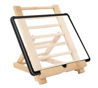 Wooden Foldable Tablet Holder - Adjustable Foldable, Tablet Stand with Charging Port, Table Table Cookbook Support, for Bench | Versatile Cell Phone Holder for Recipe Books Note Reading