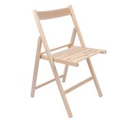 2x Natural Wooden Folding Chairs Foldable Space Saving Slatted Office Seat