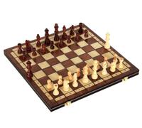 Wooden Folding Chess Set, Handcrafted Solid Wood Board with Storage, Portable Travel Chess Game for Adults & Kids