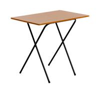 Harbour Housewares 80cm Wooden Folding Computer Desk - Black Frame, Wood Effect Top - Laptop Notebook Table PC for Writing Study Office Bedroom & Gaming