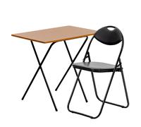 Wooden Folding Desk & Chair Set - Natural/Black