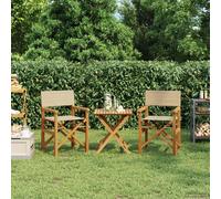 vidaXL Director Chair Brown and Beige Solid Teak Wood