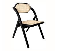 Wooden Folding Dining Chairs - Portable Rattan Side Chairs for Living Room & Kitchen Stylish Country-Style Seating Modern & Functional Design Perfect for Home Decor