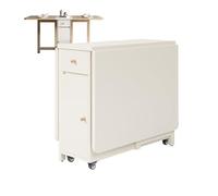 Wooden Folding Dining Table,1.2-1.6M Expandable, Height: 74cm, 360° Silent Casters + Anti-Slip Foot Pads,Hidden Storage Drawer,for Family Small Space Use,150×80×74,C