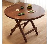 Wooden Folding Dining Table with Sturdy X-Shaped Frame, Rustic Farmhouse Style for Compact Spaces, Seats 2-4 People