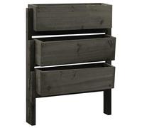 Wooden Folding Garden Planter Grey Solid Firwood 181x14x75 cm Triple-tier Patio