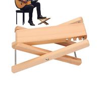 Wooden Folding Guitar Stool with 4 Adjustable Heights - Ergonomic Foot Stand for Gitarristes | For Adults, Musician, Home Studio, Concerts, Comfortable Practice
