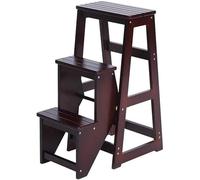 Wooden Folding Ladder Stool Multi function Household Three step Staircase Chair Small and Sturdy Ascending Step Stool