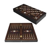 Wooden Folding Large Backgammon Chess Set Checkers Draughts Turkish Maple Entertainment Board Game