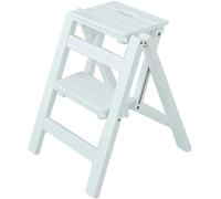 Wooden Folding Step Ladder 2 Steps Stool Portable Ladder Chair Non-slip Compact Milti-fuction Safety Household Small Foot Stools Stairs Chair (Color : B)