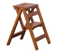 Wooden Folding Step Stool - Multi-Function Portable Garden Tool Ladder, Space-Saving Indoor Climbing Stool, Max Load 150Kg