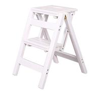 Wooden Folding Stool and Multi-Functional Ladder - Kitchen Step Stool with 150 kg Capacity, Ideal for Office, Library, and Indoor Use
