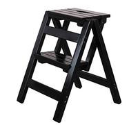 Wooden Folding Stool and Multi-Functional Ladder - Kitchen Step Stool with 150 kg Capacity, Ideal for Office, Library, and Indoor Use