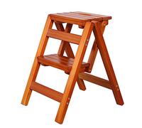 Wooden Folding Stool and Multi-Functional Ladder - Kitchen Step Stool with 150 kg Capacity, Ideal for Office, Library, and Indoor Use