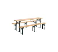 Wooden Folding Table & Benches Set - 6-Seat Vintage Green Fir Wood - Portable Outdoor Garden Set The hot sale Natural One Size