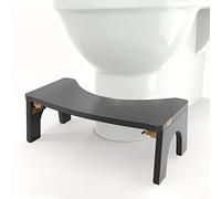 Wooden Folding Toilet Stool HeavyDuty NonSlip Legs Supports Up to 380 lbs Ideal for Adults Portable Bathroom Step Stool for Enhanced Comfort and Stability.