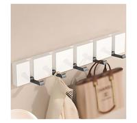 Wooden Folding Wall Mounted Coat Rack, Coat Hook with 4/5 Tri-Hooks, Wall Hook, Hook Rack for Bags, Coats, for Hallway, Living Room, Bedroom(White,50cm/19.6in)