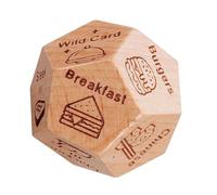 Wooden Food Decision Dice - Date Night with 12 Food Motifs | Decision's Templates | Dayaway Dice | Date Ideas Couples From Dates Memo Couple