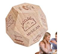 Wooden Food Dice - 12-Sided Date Night Dice For Couples, Fun Dinner Decision Maker | Romantic Couple Food Decider For Men, Women, Girlfriend, Boyfriend, Perfect For Date Nights And Relationship