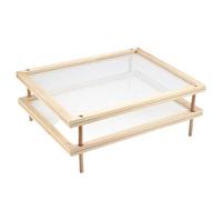 Wooden Food Dryer, Stackable Removable Pasta Drying Rack with Net | Air Circulating Polished Wood Fruit Storage Rack, Space-Saving Dehydrator for Vegetables, Alt