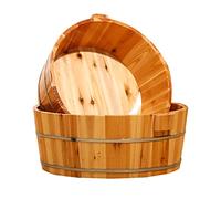 Wooden Foot Bath Bucket, Solid Wood Foot Soak Tub, Premium Foot Spa Basin for Pedicure, Massage & Relaxation Home Foot Therapy(15.3x6.3 Inch)