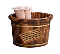 Wooden Foot Bath Cube with Massage Board for Health and Cleaning, Soak Your Feet, Deep Feet for Stress Relief, Tired Feet, Stress Relief, Home Use, A-26cm