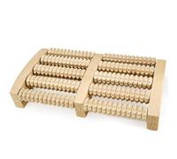 Wooden Foot Massager Roller, Grooved Foot Massage Roller for Plantar Fasciitis, Circulation, Pain Relief and Ease Muscle Tension, Wood Manual Feet Massage Therapy Tool (Large)