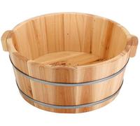 Wooden Foot Soak Tub, Wood Foot Bath Barrel with Smooth Rounded Edges for Safe Relaxing Home Spa, Natural Wooden Basin for Care Children's Bath