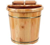 Wooden Foot Soaking Basin with Lid and Massage Wheel for Efficient Insulation and Relaxation