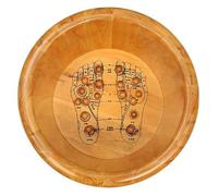 Wooden Foot Spa Bath Basin, Pedicure Feet Bath Soaking Tub, Solid Wood Foot Bath Bucket Contains Comfortable Bumps, Multifunctional Round Wooden Barrel, Large Foot Soaking Tub for Home Spa,A,L