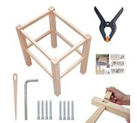 Wooden Footstool Frame Kit No,Versatile And Easy For Beginners - Self-Assembly Structure Step Stool Set | Carpentry, Weaving, Bedside Table, Door Frames, Ateli
