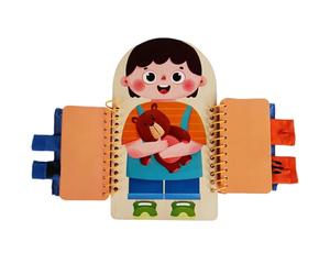 Wooden For, 30x19.5cm Activity Toy With Zipper, Button, And Shoelace Practice, Early Education Life Skills Development For Children Aged 3+, Lightweight 0.2KG